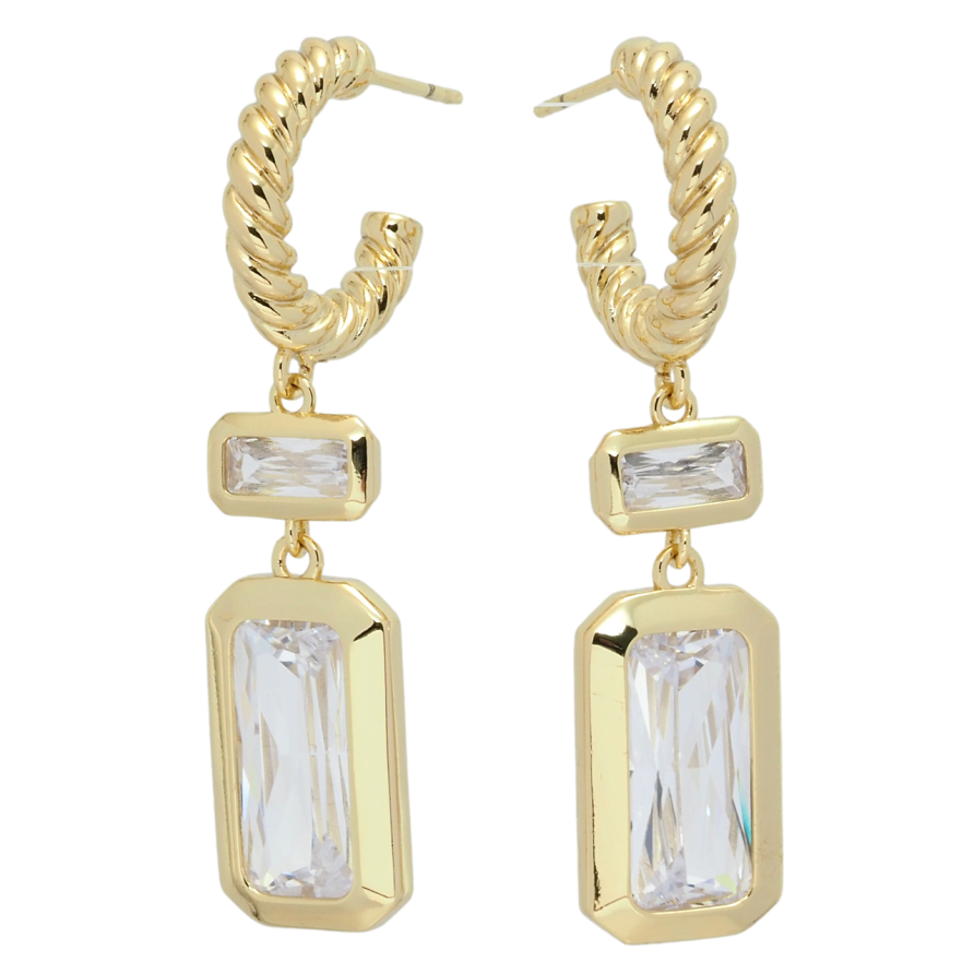 Серьги Xuping QQMM Позолота 14K пусеты Декоративные подвески с фианитами фото №1 Серьги Xuping QQMM Позолота 14K пусеты Декоративные подвески с фианитами фото №1