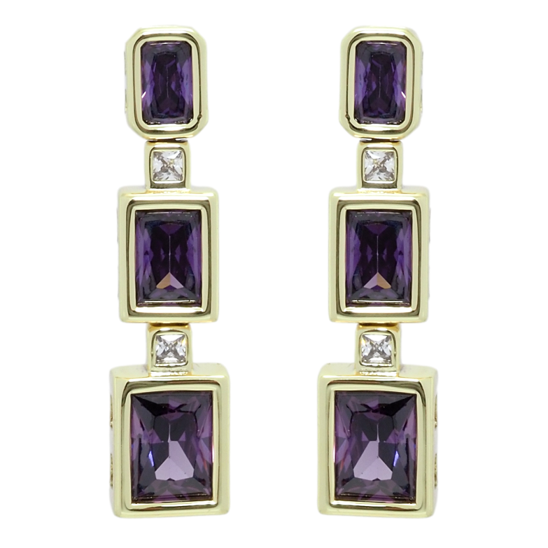 Сережки Xuping QQMM Позолота 14K пусети Підвіски з фіанітами фото №1