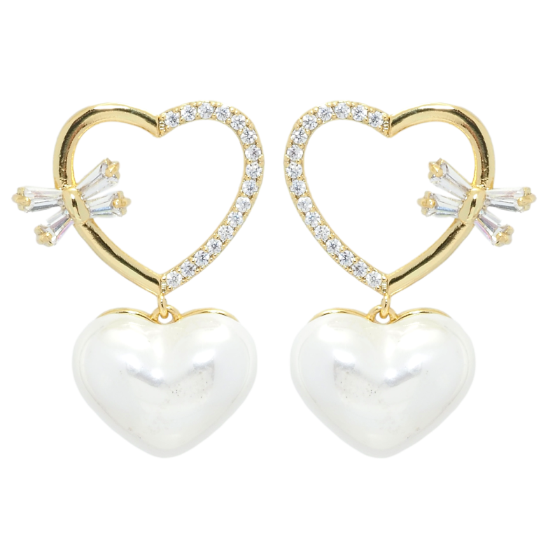 Серьги Xuping QQMM Позолота 14K пусеты Сердечки фото №1 Серьги Xuping QQMM Позолота 14K пусеты Сердечки фото №1