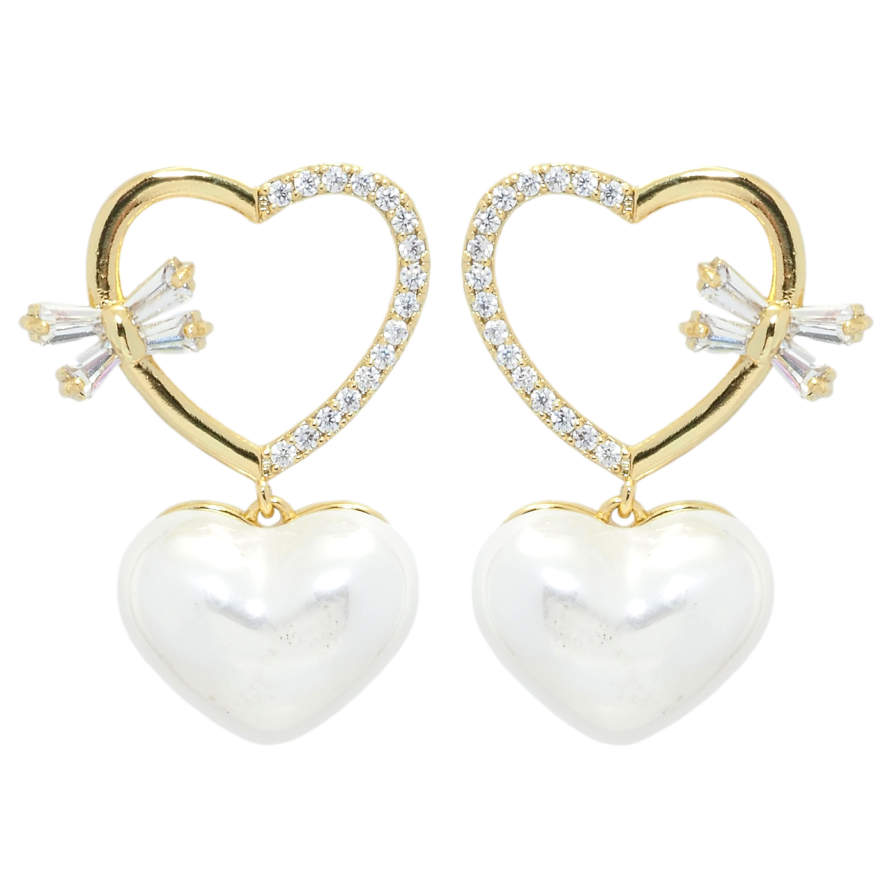 Серьги Xuping QQMM Позолота 14K пусеты Сердечки фото №1 Серьги Xuping QQMM Позолота 14K пусеты Сердечки фото №1