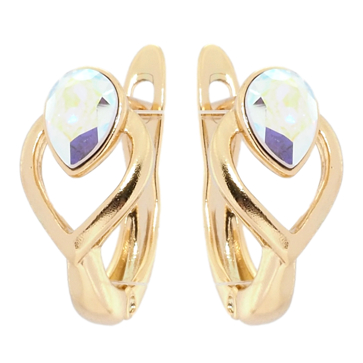 Сережки Xuping колір 18K з кристалами Swarovski англійський замок Декоративний орнамент із кристалом АВ фото №14 Сережки Xuping колір 18K з кристалами Swarovski англійський замок Декоративний орнамент із кристалом АВ фото №14