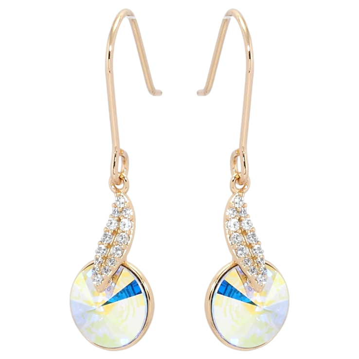 Сережки Xuping колір 18K з кристалами Swarovski французький замок Підвіски з кристалами АВ фото №9 Сережки Xuping колір 18K з кристалами Swarovski французький замок Підвіски з кристалами АВ фото №9