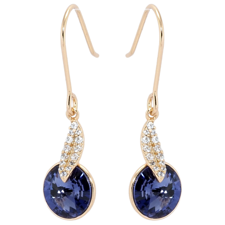 Сережки Xuping колір 18K з кристалами Swarovski французький замок Підвіски з кристалами Sapphire фото №14 Сережки Xuping колір 18K з кристалами Swarovski французький замок Підвіски з кристалами Sapphire фото №14