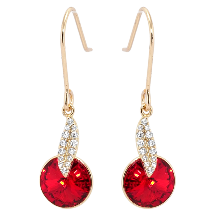 Сережки Xuping колір 18K з кристалами Swarovski французький замок Підвіски з кристалами Light Siam фото №15 Сережки Xuping колір 18K з кристалами Swarovski французький замок Підвіски з кристалами Light Siam фото №15