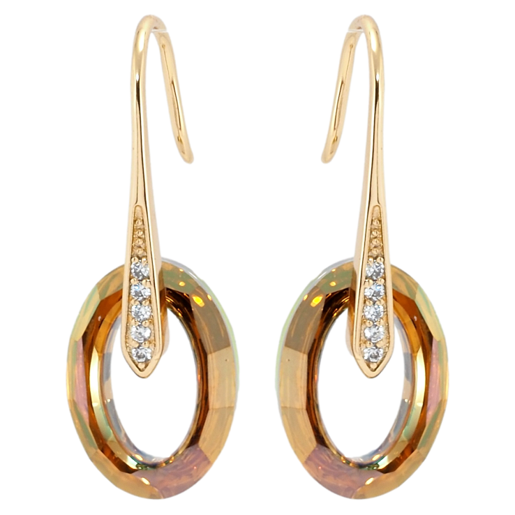 Сережки Xuping колір 18K з кристалами Swarovski французький замок Кристальні кільця Topaz AB фото №23 Сережки Xuping колір 18K з кристалами Swarovski французький замок Кристальні кільця Topaz AB фото №23