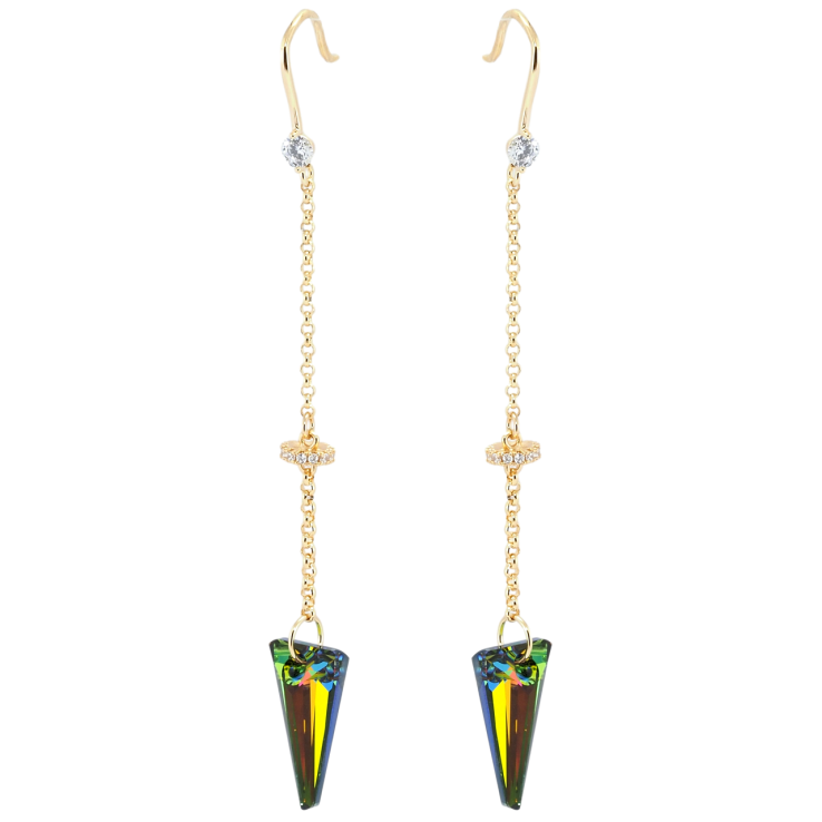 Сережки Xuping колір 18K з кристалами Swarovski французький замок Підвіски з кристалами Vitrail Medium фото №10 Сережки Xuping колір 18K з кристалами Swarovski французький замок Підвіски з кристалами Vitrail Medium фото №10