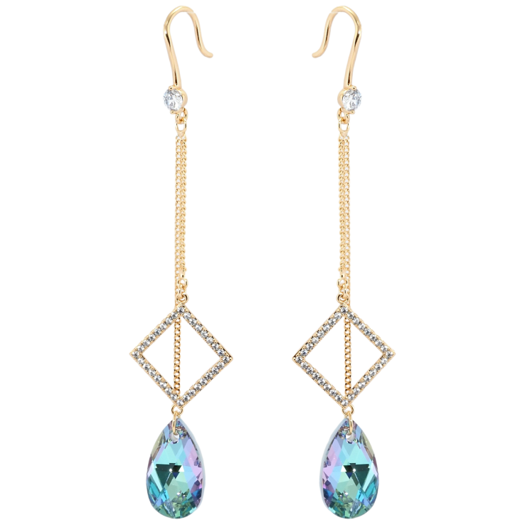 Сережки Xuping колір 18K з кристалами Swarovski французький замок Підвіски з кристалом Paradise Shine фото №7 Сережки Xuping колір 18K з кристалами Swarovski французький замок Підвіски з кристалом Paradise Shine фото №7