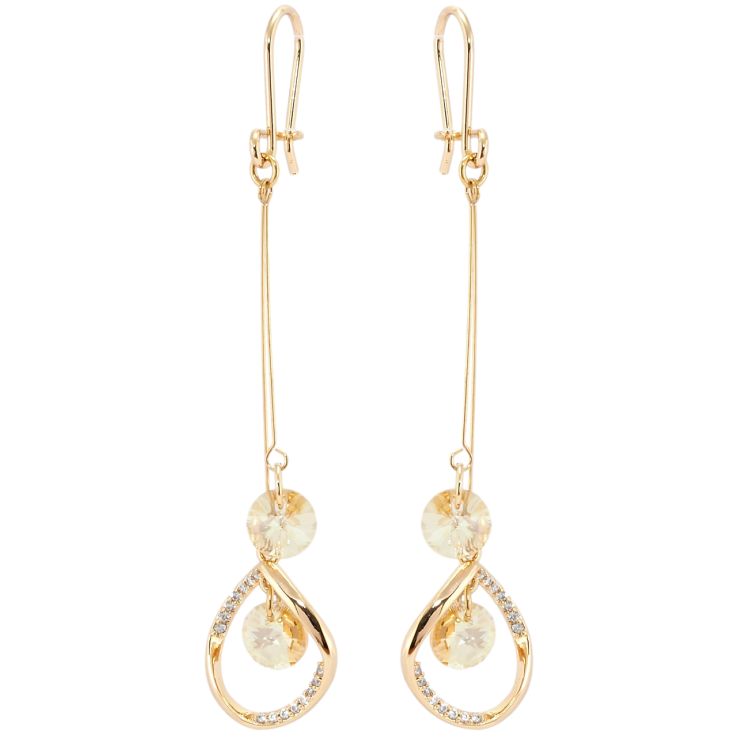 Сережки Xuping колір 18K з кристалами Swarovski французький замок Підвіски з кристалами Light Peach фото №16 Сережки Xuping колір 18K з кристалами Swarovski французький замок Підвіски з кристалами Light Peach фото №16