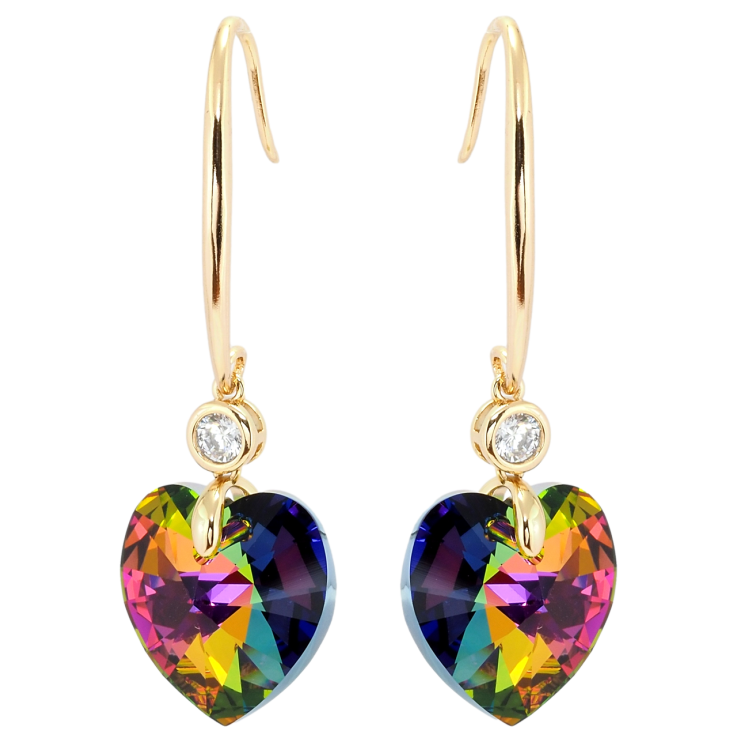 Сережки Xuping колір 18K з кристалами Swarovski французький замок Кристальні серця Vitrail Medium фото №20 Сережки Xuping колір 18K з кристалами Swarovski французький замок Кристальні серця Vitrail Medium фото №20