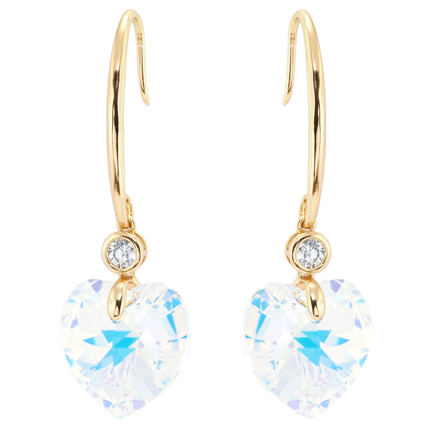 Сережки Xuping колір 18K з кристалами Swarovski французький замок Кристальні серця Shimmer фото №1 Сережки Xuping колір 18K з кристалами Swarovski французький замок Кристальні серця Shimmer фото №1