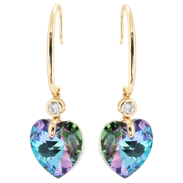 Сережки Xuping колір 18K з кристалами Swarovski французький замок Кристальні серця Paradise Shine фото №22 Сережки Xuping колір 18K з кристалами Swarovski французький замок Кристальні серця Paradise Shine фото №22