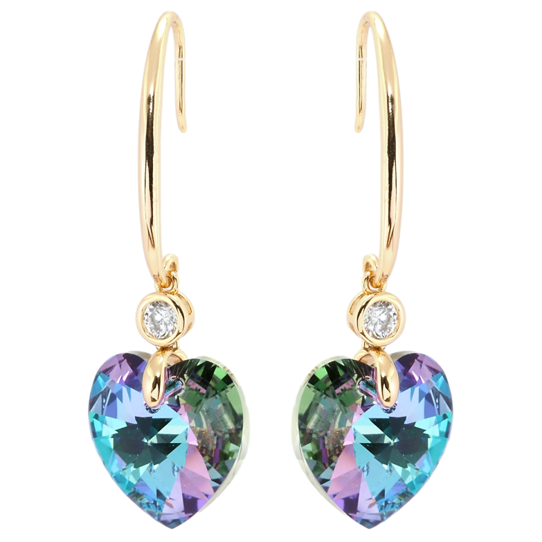 Сережки Xuping колір 18K з кристалами Swarovski французький замок Кристальні серця Paradise Shine фото №1 Сережки Xuping колір 18K з кристалами Swarovski французький замок Кристальні серця Paradise Shine фото №1