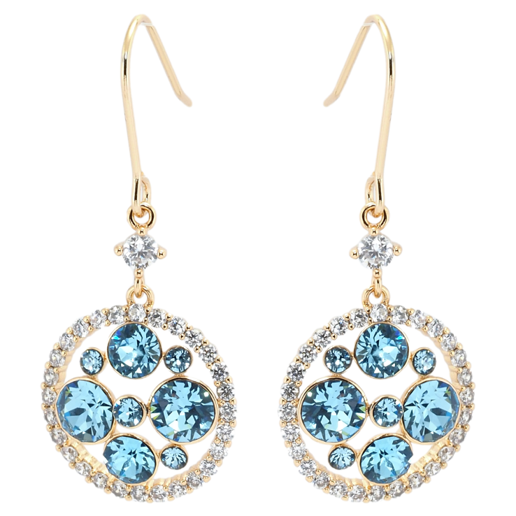 Сережки Xuping колір 18K з кристалами Swarovski французький замок Підвіски з кристалами Aquamarine фото №19 Сережки Xuping колір 18K з кристалами Swarovski французький замок Підвіски з кристалами Aquamarine фото №19