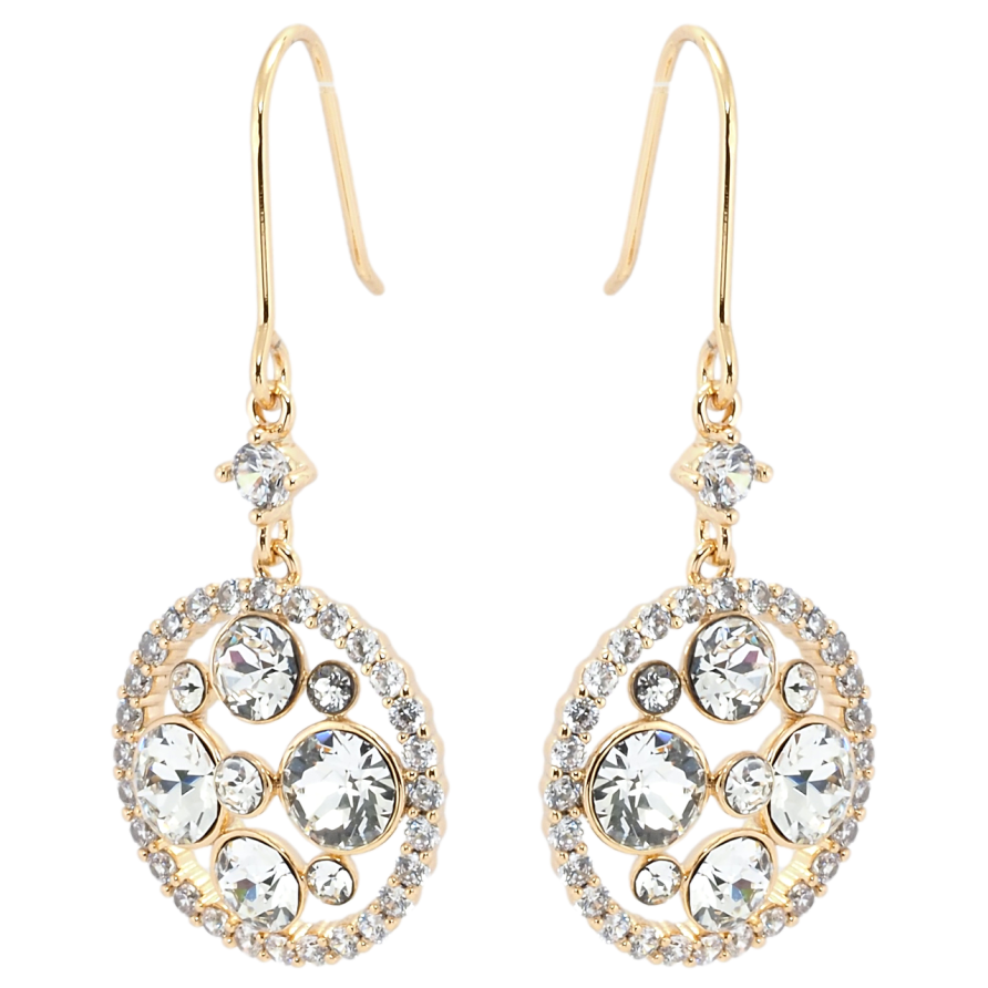 Сережки Xuping колір 18K з кристалами Swarovski французький замок Підвіски з кристалами Clear фото №1 Сережки Xuping колір 18K з кристалами Swarovski французький замок Підвіски з кристалами Clear фото №1