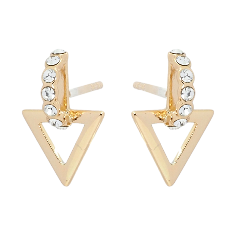 Серьги Xuping цвет 18K с кристаллами Swarovski пусеты Треугольники с кристаллами Clear фото №1 Серьги Xuping цвет 18K с кристаллами Swarovski пусеты Треугольники с кристаллами Clear фото №1