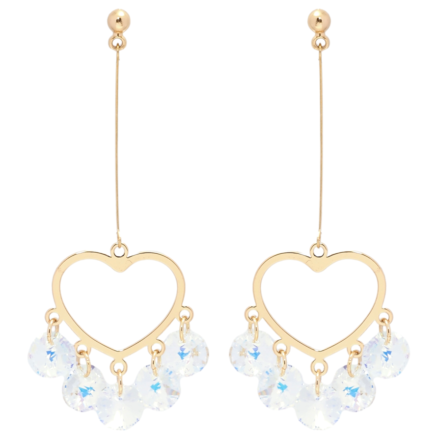 Сережки Xuping колір 18K з кристалами Swarovski пусети Підвіски серця з кристалами Shimmer фото №1 Сережки Xuping колір 18K з кристалами Swarovski пусети Підвіски серця з кристалами Shimmer фото №1