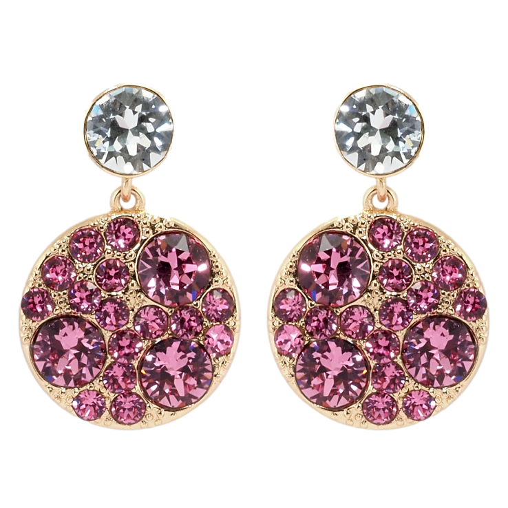 Сережки Xuping колір 18K з кристалами Swarovski пусети Круглі підвіски з кристалами Rose фото №25 Сережки Xuping колір 18K з кристалами Swarovski пусети Круглі підвіски з кристалами Rose фото №25