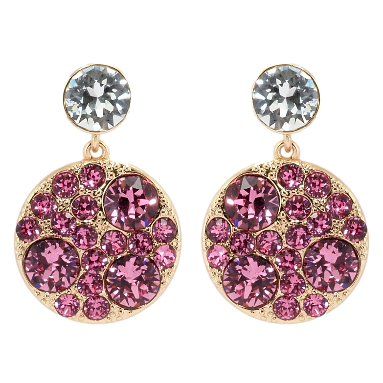 Сережки Xuping колір 18K з кристалами Swarovski пусети Круглі підвіски з кристалами Rose фото №1 Сережки Xuping колір 18K з кристалами Swarovski пусети Круглі підвіски з кристалами Rose фото №1