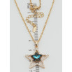 Кулон Xuping 18K з кр-ми Swarovski на ланцюжку Зірка з кристалом Capri Blue довжина 40-45см х 2мм фото №2