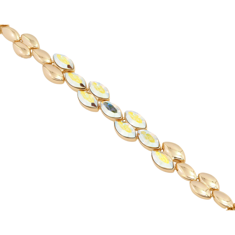 Браслет Xuping цвет 18K с кр-ми Swarovski Вставка из кристаллов АВ с доп.замком 18,20см х 5-9мм фото №1 Браслет Xuping цвет 18K с кр-ми Swarovski Вставка из кристаллов АВ с доп.замком 18,20см х 5-9мм фото №1