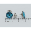 Сережки Xuping колір Родій з кристалами Swarovski пусети Кристали Blue Zircon, 10х10мм фото №2