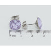Сережки Xuping колір Родій з кристалами Swarovski пусети Кристали Provence Lavender, 10х10мм фото №2
