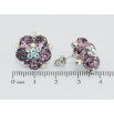 Сережки Xuping колір Родій з кристалами Swarovski пусети Квіточки з кристалами Antique та АВ фото №2