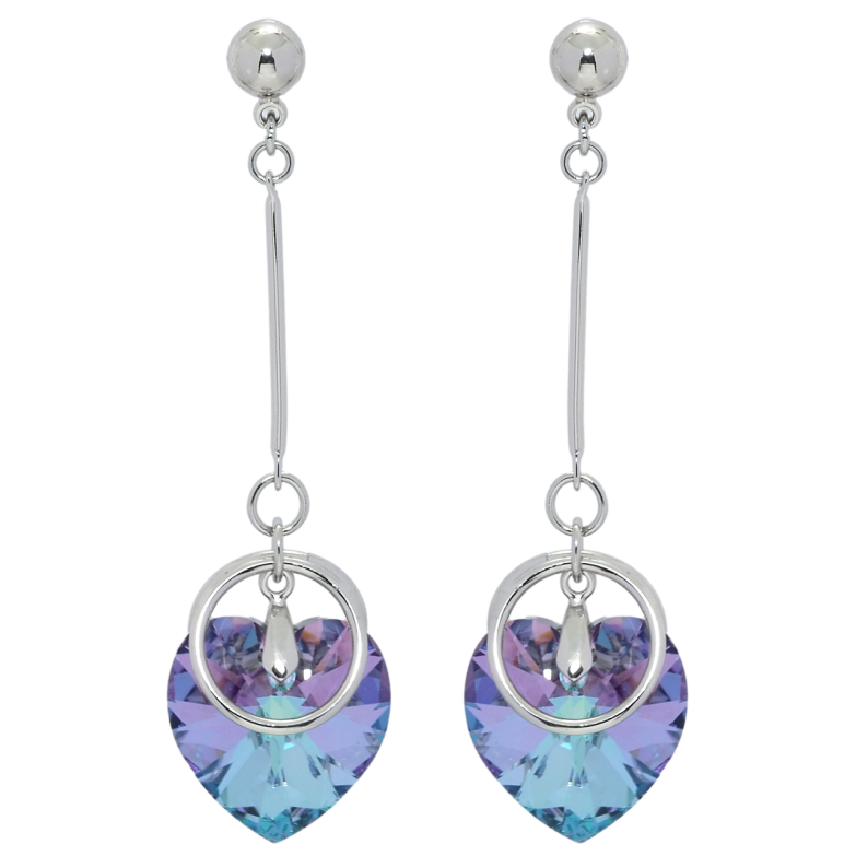 Сережки Xuping колір Родій з кристалами Swarovski пусети Підвіски з кристальними сердечками Paradise Shine фото №1 Сережки Xuping колір Родій з кристалами Swarovski пусети Підвіски з кристальними сердечками Paradise Shine фото №1