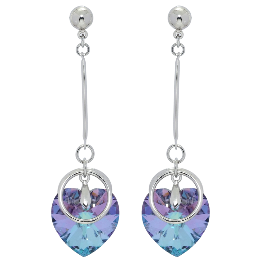 Сережки Xuping колір Родій з кристалами Swarovski пусети Підвіски з кристальними сердечками Paradise Shine фото №1 Сережки Xuping колір Родій з кристалами Swarovski пусети Підвіски з кристальними сердечками Paradise Shine фото №1