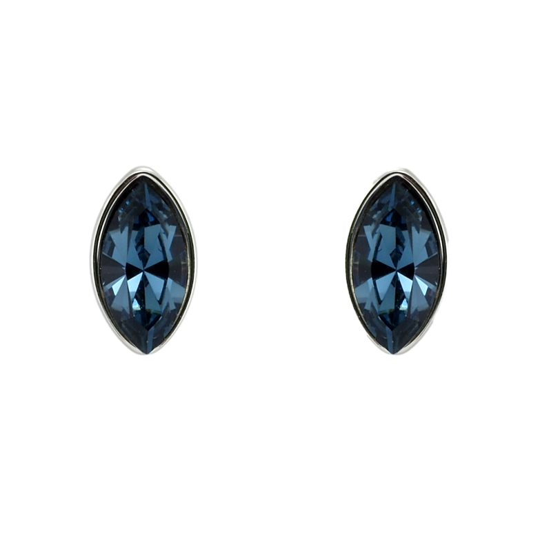 Сережки Xuping колір Родій з кристалами Swarovski пусети Кристал Montana 6х11мм фото №1 Сережки Xuping колір Родій з кристалами Swarovski пусети Кристал Montana 6х11мм фото №1