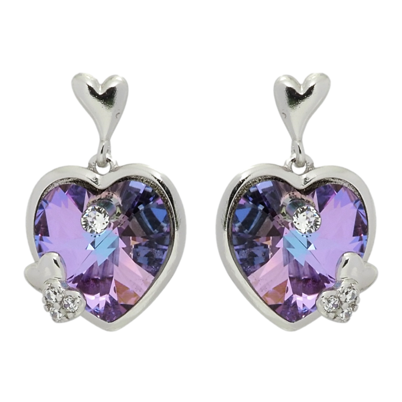 Сережки Xuping колір Родій з кристалами Swarovski пусети Кристальні серця Paradise Shine фото №1 Сережки Xuping колір Родій з кристалами Swarovski пусети Кристальні серця Paradise Shine фото №1