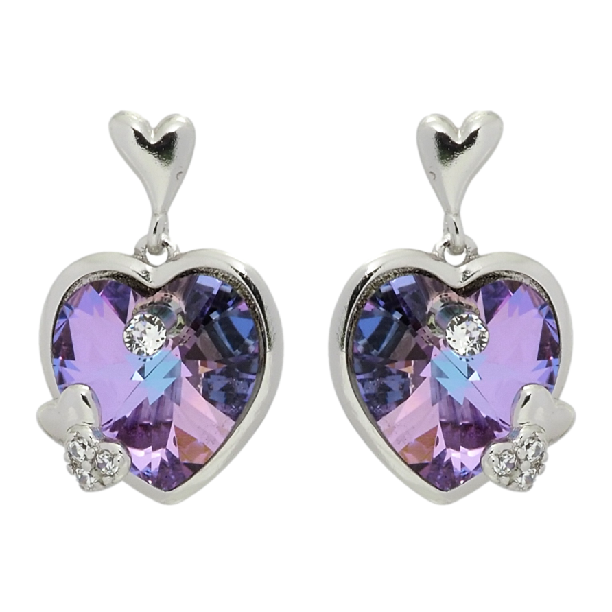Сережки Xuping колір Родій з кристалами Swarovski пусети Кристальні серця Paradise Shine фото №1 Сережки Xuping колір Родій з кристалами Swarovski пусети Кристальні серця Paradise Shine фото №1