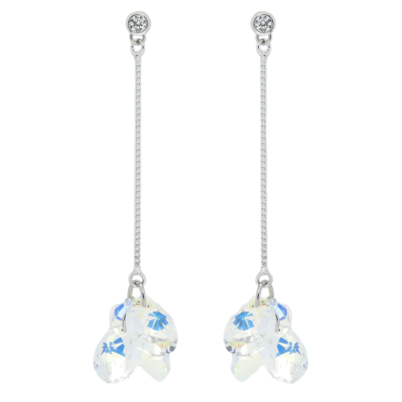 Сережки Xuping колір Родій з кристалами Swarovski пусети Підвіски з кристалами Shimmer фото №1 Сережки Xuping колір Родій з кристалами Swarovski пусети Підвіски з кристалами Shimmer фото №1