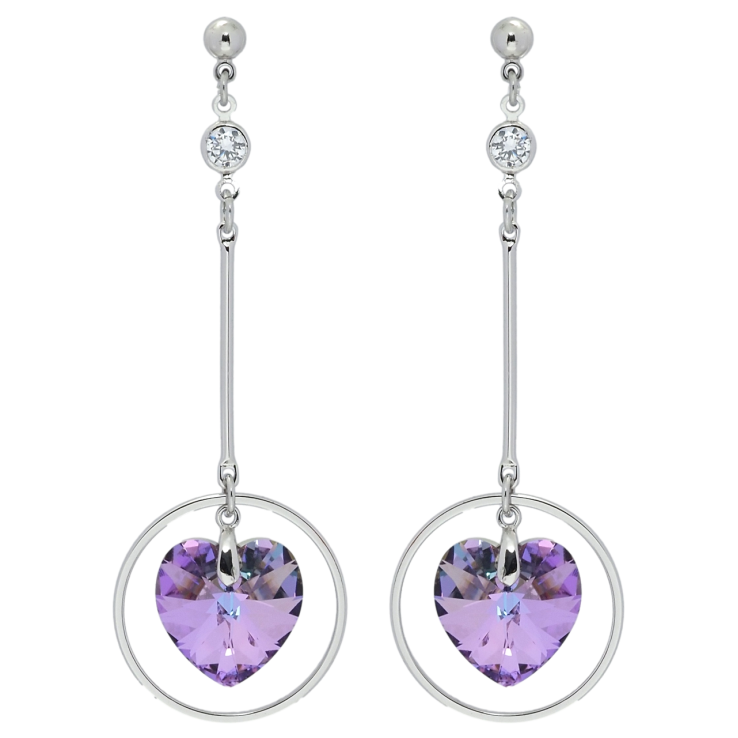 Сережки Xuping колір Родій з кристалами Swarovski пусети Підвіски з кристальними серцями Heliotrope фото №4 Сережки Xuping колір Родій з кристалами Swarovski пусети Підвіски з кристальними серцями Heliotrope фото №4
