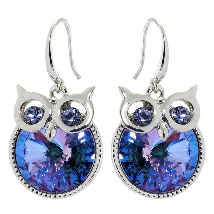 Серьги Xuping цвет Родий с кристаллами Swarovski французский замок Совы кристалл Paradise Shine фото №23 Серьги Xuping цвет Родий с кристаллами Swarovski французский замок Совы кристалл Paradise Shine фото №23