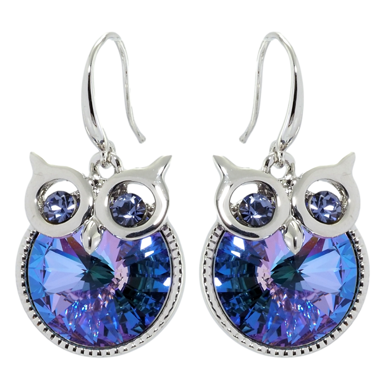 Сережки Xuping колір Родій з кристалами Swarovski французький замок Сови кристал Paradise Shine фото №1 Сережки Xuping колір Родій з кристалами Swarovski французький замок Сови кристал Paradise Shine фото №1