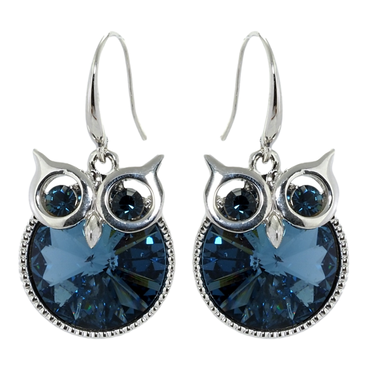 Серьги Xuping цвет Родий с кристаллами Swarovski французский замок Совы кристалл Montana фото №25 Серьги Xuping цвет Родий с кристаллами Swarovski французский замок Совы кристалл Montana фото №25