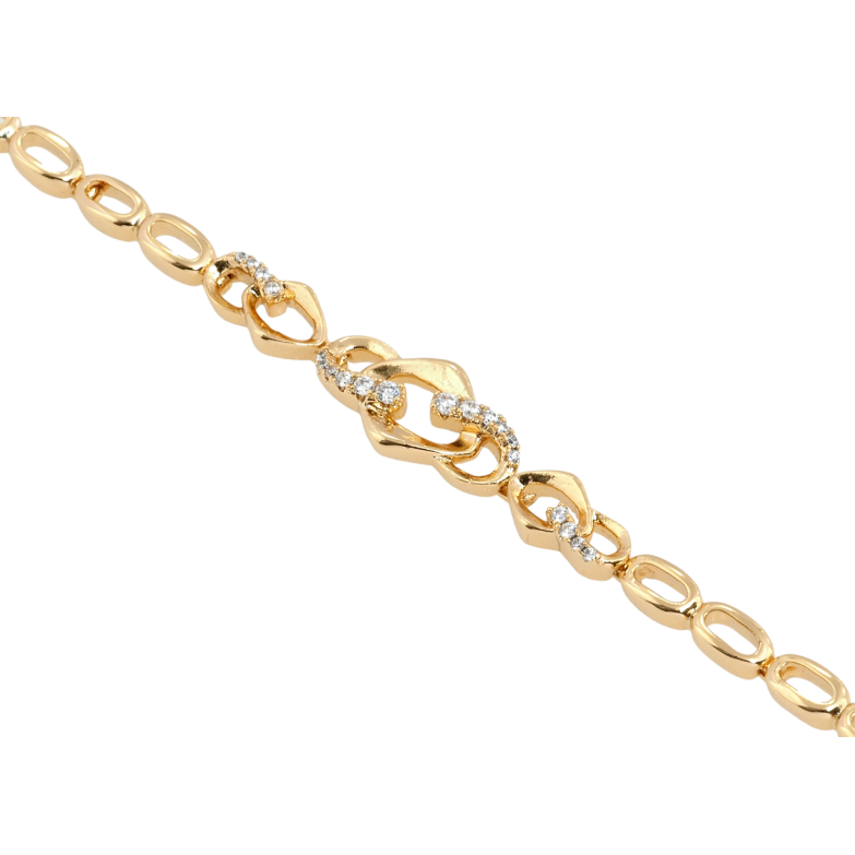Браслет Xuping Позолота 18K Декоративный орнамент с цирконием длина с доп.замком 17,19см х 4-9мм фото №3