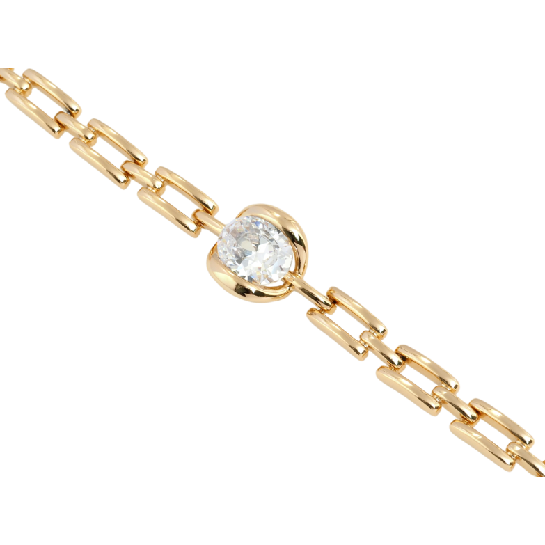 Браслет Xuping Позолота 18K Фианит длина с доп.замком 17.5,19.5см х 5мм фото №1