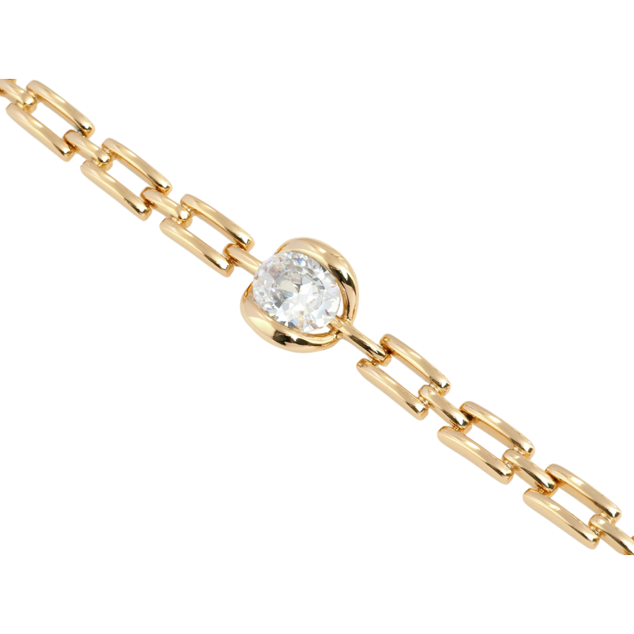 Браслет Xuping Позолота 18K Фианит длина с доп.замком 17.5,19.5см х 5мм фото №1