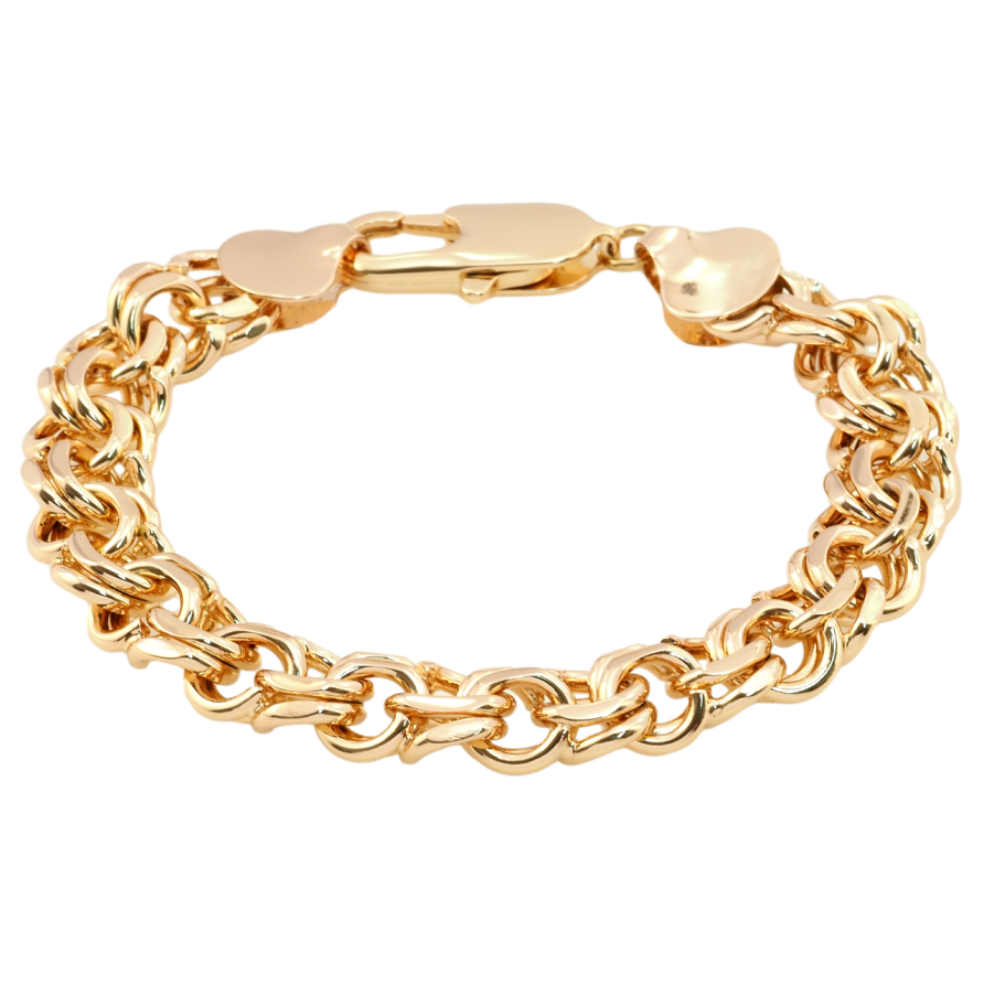 Браслет Xuping Позолота 18K Плетіння Бісмарк довжина 21см х 11мм фото №1