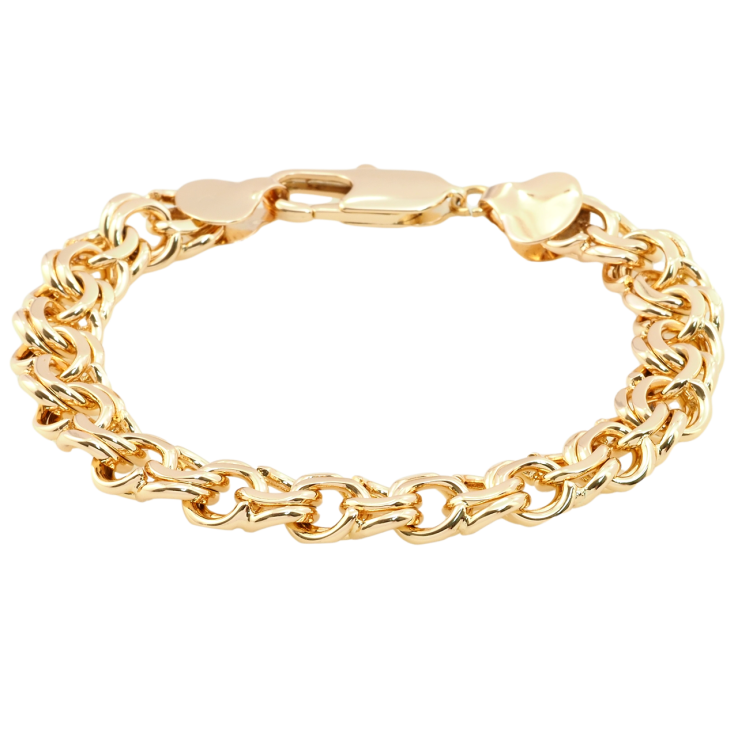 Браслет Xuping Позолота 18K Плетение Бисмарк длина 22.5см х 11мм фото №3 Браслет Xuping Позолота 18K Плетение Бисмарк длина 22.5см х 11мм фото №3