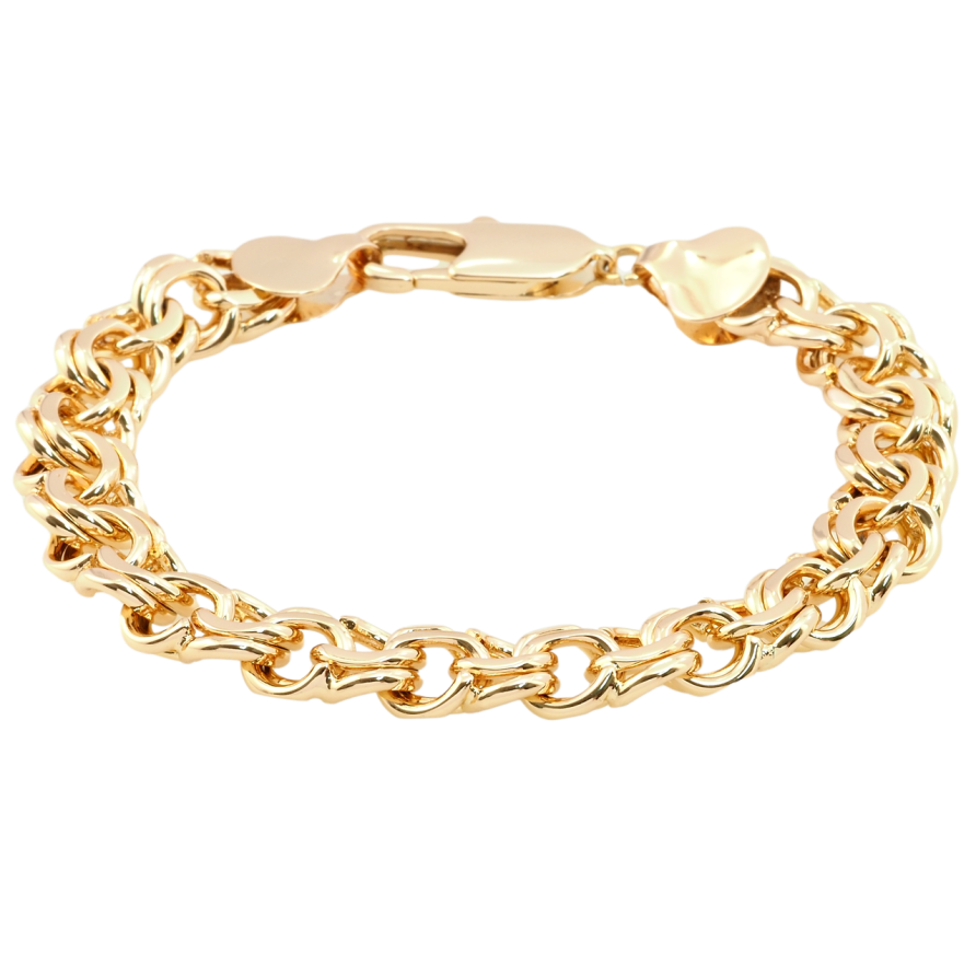 Браслет Xuping Позолота 18K Плетение Бисмарк длина 22.5см х 11мм фото №1 Браслет Xuping Позолота 18K Плетение Бисмарк длина 22.5см х 11мм фото №1