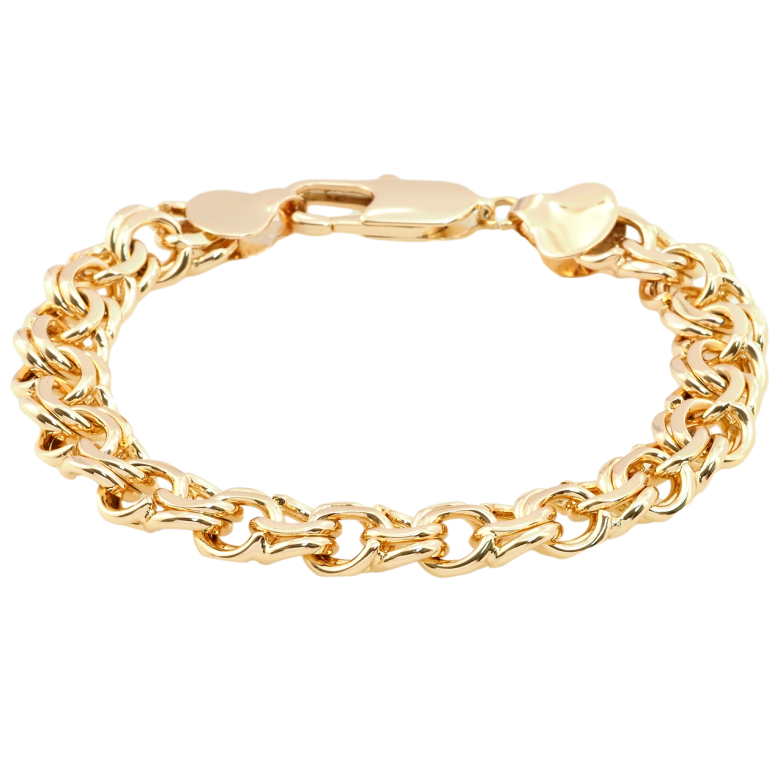 Браслет Xuping Позолота 18K Плетіння Бісмарк довжина 25см х 11мм фото №5