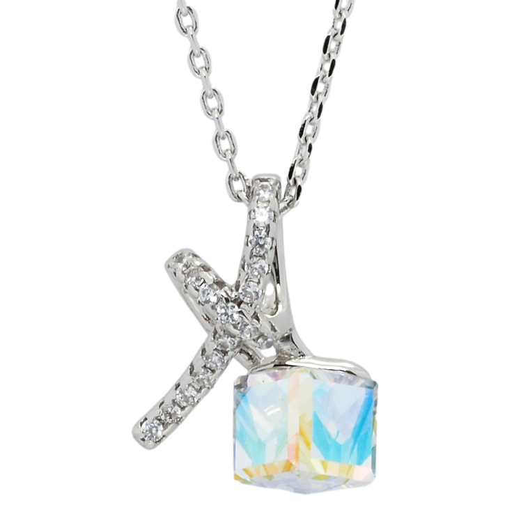 Кулон Xuping колір Родій з кр-ми Swarovski на ланцюжку Кристальний кубик Shimmer з вузликом довжина 39-44см х 1мм фото №12 Кулон Xuping колір Родій з кр-ми Swarovski на ланцюжку Кристальний кубик Shimmer з вузликом довжина 39-44см х 1мм фото №12